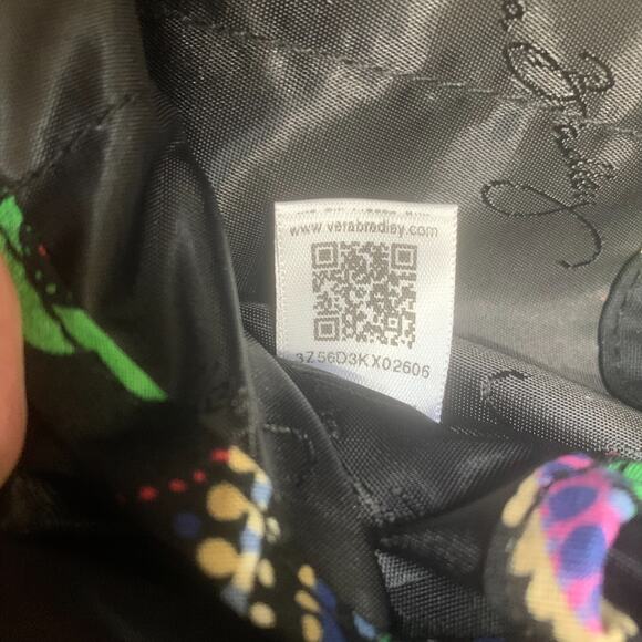 VERA BRADLEY Black Multicolor Paisley KIEV Shopper Shoulder Tote Leather Straps - Picture 12 of 13